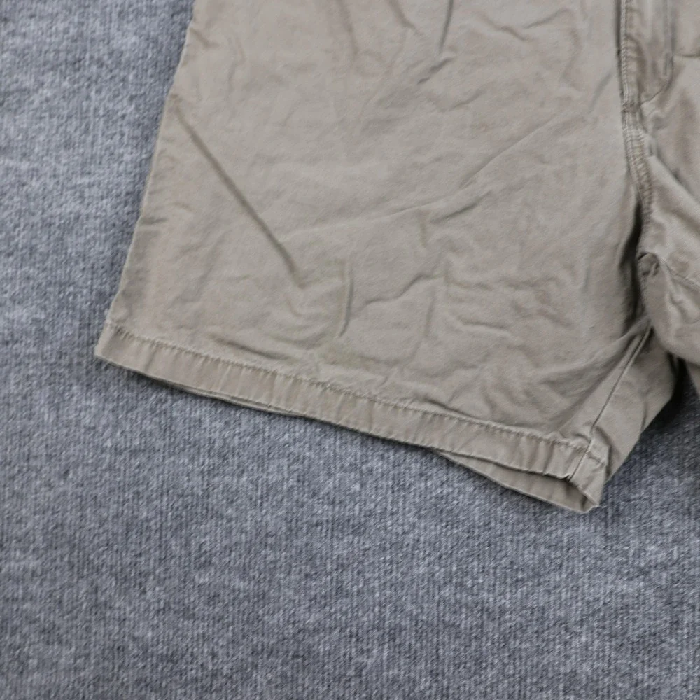 Wrangler Shorts Mens 42 Khaki Chino Pleated Elastic Waist Zip Fly Cotton Casual
